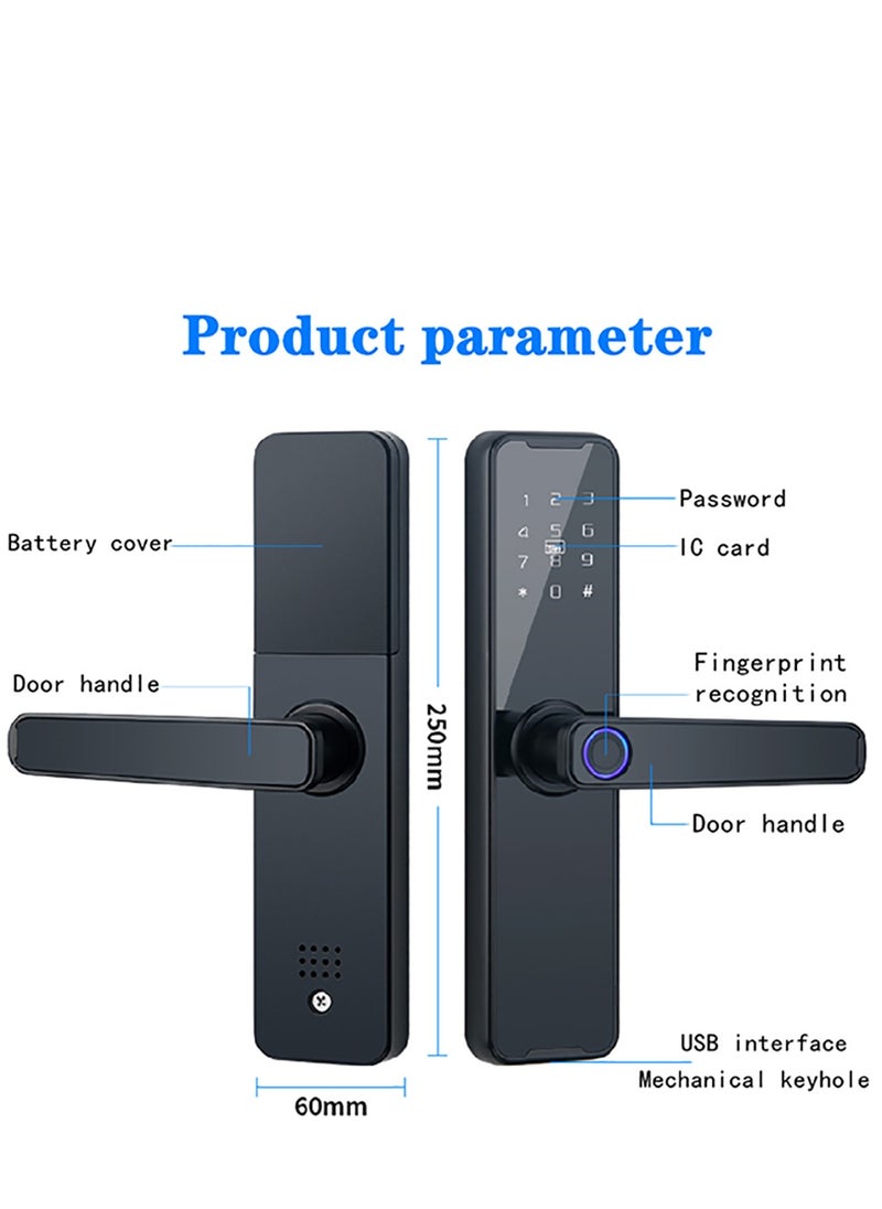 Arabest - Tuya Smart Lock Fingerprint Lock Door Lock Keypad Door Lock with Handle Fingerprint Electronic Deadbolt Door Lock Smart Door Lock Compatible with Tuya APP - Image 1