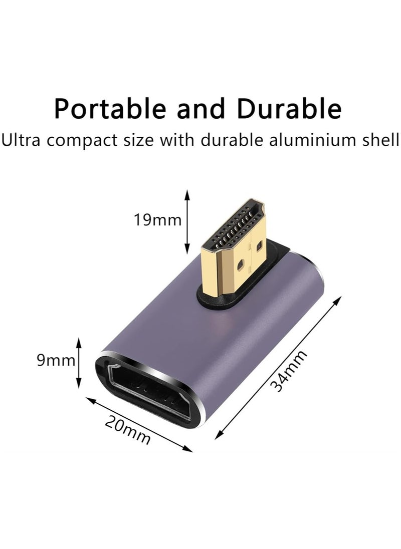 erorex 2 Pack 8K HDMI 2.1 Right Angle Adapter, HDMI 90 Degree Adapter, 48Gbps HDMI Male to Female Adapter Extender Connector for Laptop, DVD, TV, Monitors, Left and Right Angle HDMI Adapter Style  - Image 2