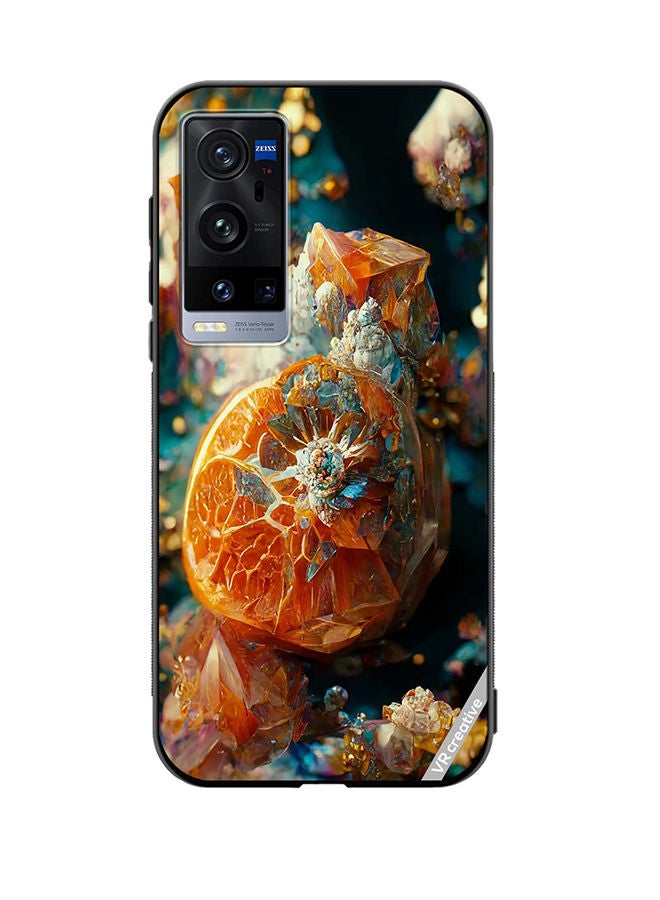 VR CREATIVE Protective Case Cover For Vivo X60 Pro Plus Orange Paint Gel Balls Design Multicolour - Image 1