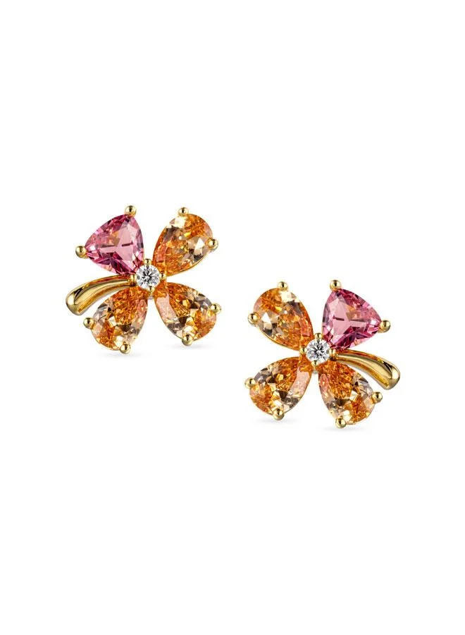 سانت هونور Gala Gold Plated Stainless Steel Stud Earrings for Women