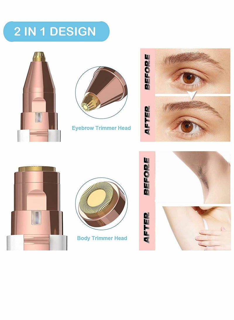 XiuWoo Roll over image to zoom in Razor, Eyebrow Face Hair Removal for Women, Remover, 2 1 Trimmer, and 100% Painless Remover with Light Eyebrow, Nose, Lips, Facial, Body (US - Image 3