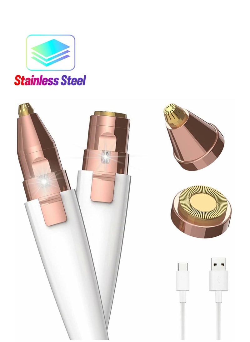 XiuWoo Roll over image to zoom in Razor, Eyebrow Face Hair Removal for Women, Remover, 2 1 Trimmer, and 100% Painless Remover with Light Eyebrow, Nose, Lips, Facial, Body (US - Image 1