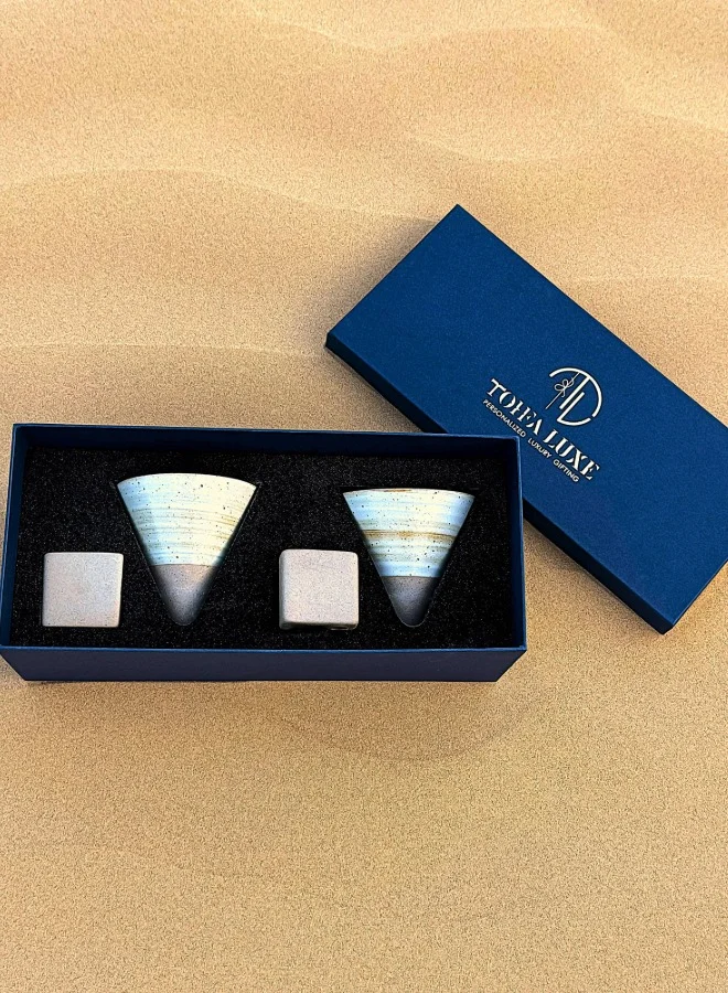Tohfa Luxe TohfaLuxe Mehar Ceramic Cup with Stand - Set of 2