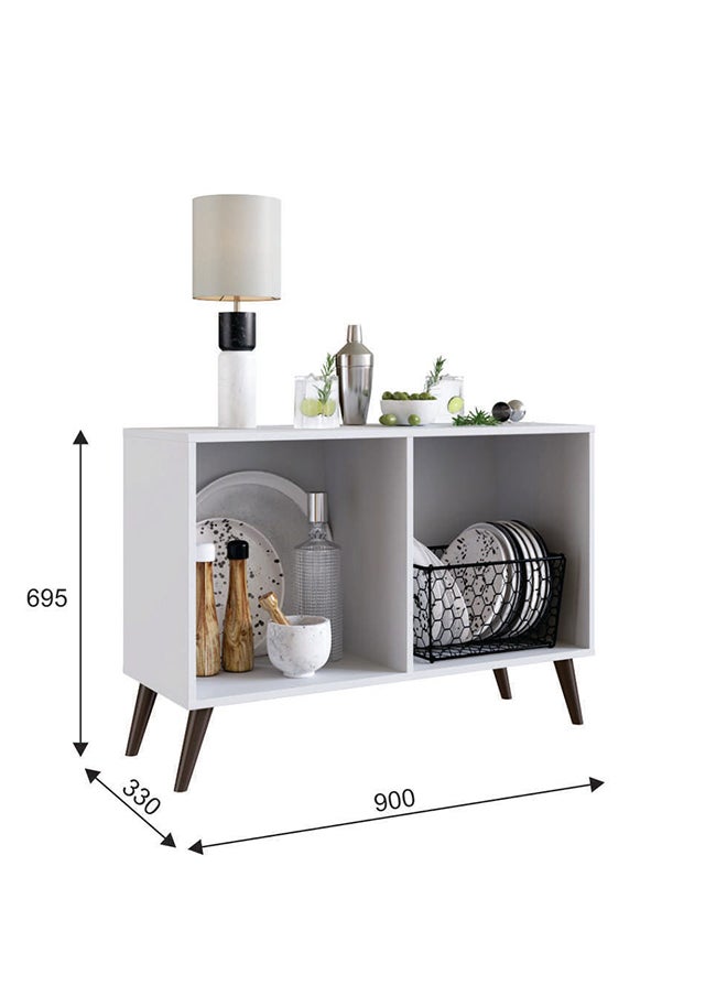 DANUBE HOME Skitty 2 باب خزانة متينة منظم مطبخ منزلي تصميم حديث أثاث لغرفة الطعام وغرفة المعيشة والمطبخ 90x33x69.50 سم أبيض  - Image 4