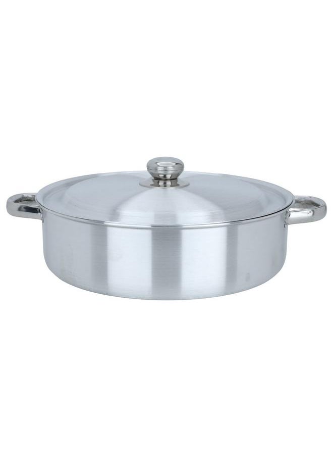 Aluminum Oven Tray 34 Cm Round With Lid Two Handles Silver - pzsku/Z5DA5E8A1473BD55AB4AEZ/45/_/1737886749/00f23799-7e1c-45d4-9972-60cc3340ca03