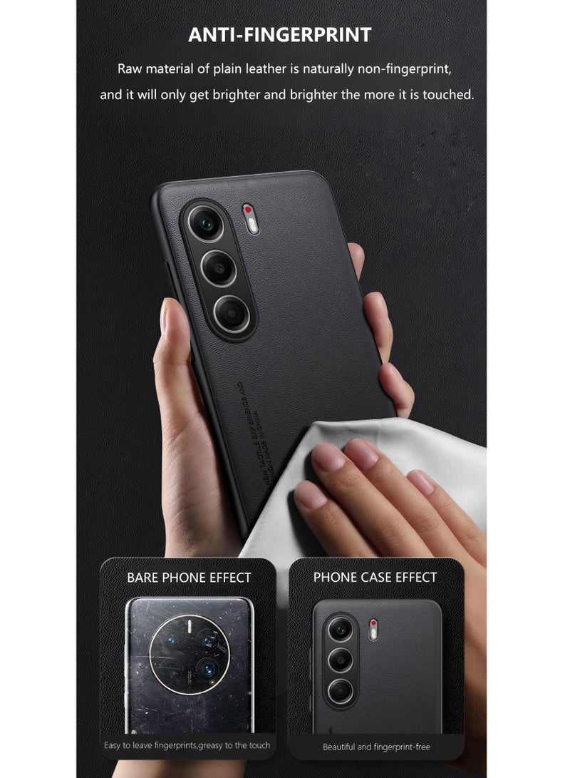 CoomBe for Tecno Camon 40 Pro 5G Protective Case, Leather Shockproof Phone Cover Black - Image 4