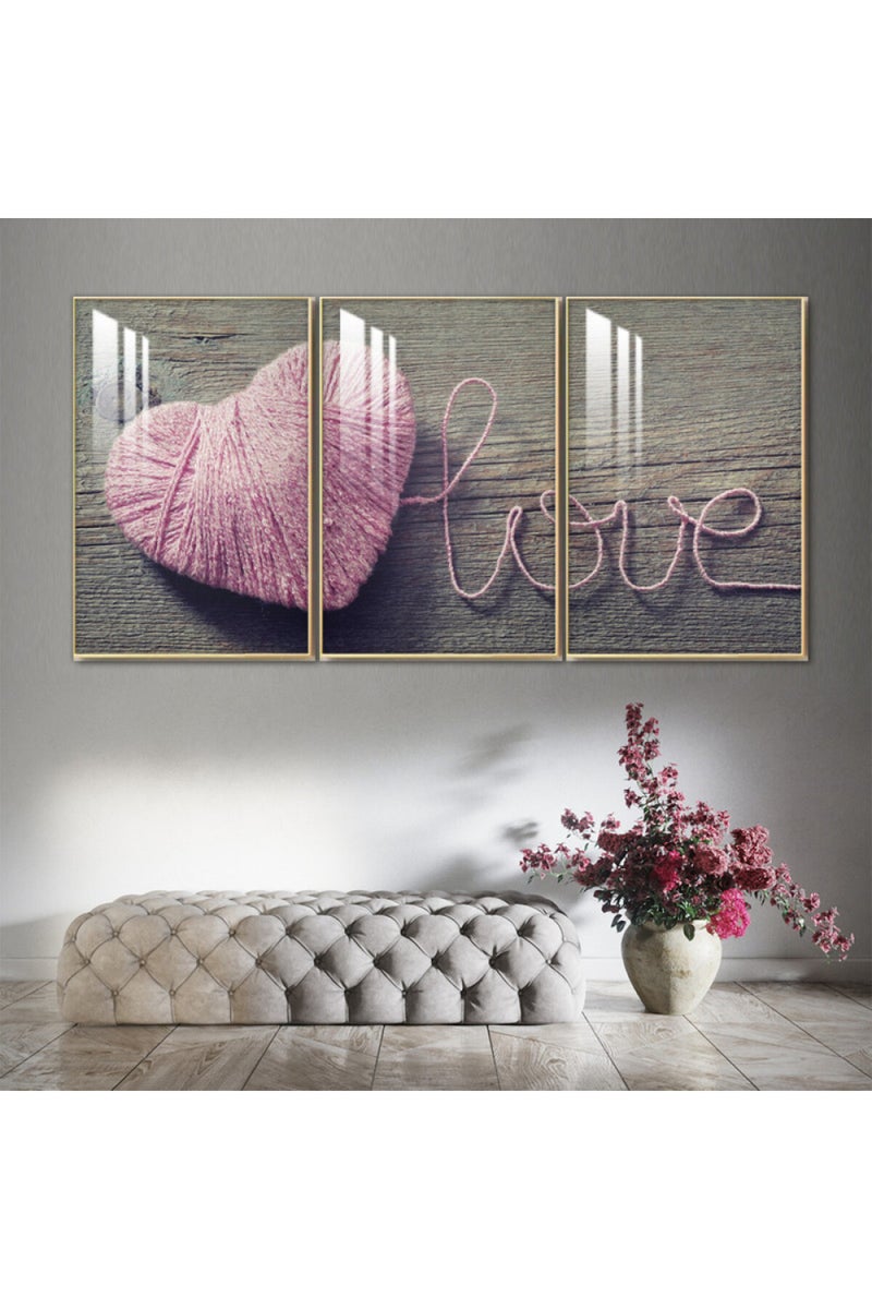 ماركتنا ثلاث لوحات جدارية خشبية بإطار وطبقة أكريليك شفافة - Image 1