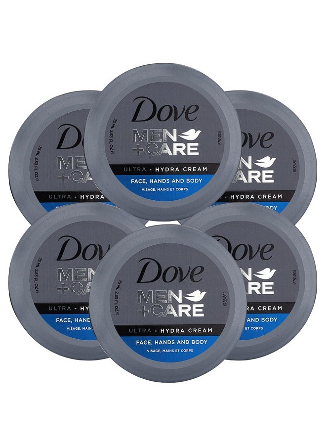 Dove Dove Men+Care Ultra Hydra Cream, Face, Hands and Body care, All Skin Types, 6 Pack of 2.53 Oz Each  - Image 1