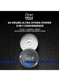 Dove Dove Men+Care Ultra Hydra Cream, Face, Hands and Body care, All Skin Types, 6 Pack of 2.53 Oz Each  - Image 2