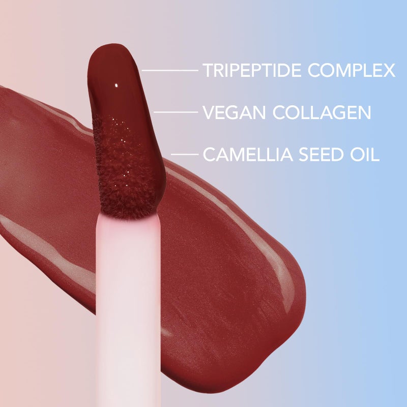 Sacheu Lip Elixir Nourishing and Hydrating Lipgloss â€” Moisturizing Plumping Lip Gloss Enriched with Collagen, Non-Sticky Lip Color Smooth High-Shine Finish, Vegan & Cruelty-Free, Midnight Lychee - Image 5