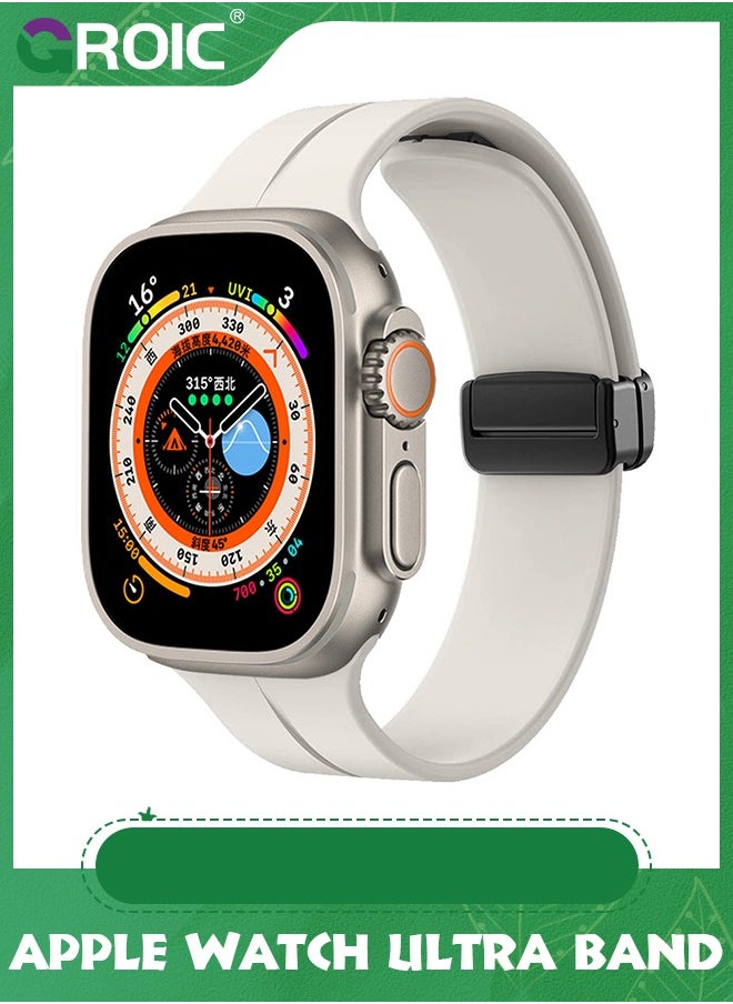 GROIC - Magnetic for Apple Watch Ultra Band 49mm 45mm 44mm 42mm iWatch Bands Men/Women,Soft Sport Silicone Replacement Wristband Strap for Apple Watch Band Series 9 8/7/6/5/4/3/2/SE/Ultra 2 - Image 1