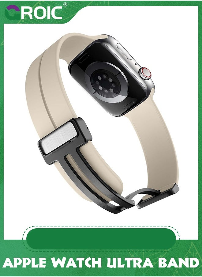 GROIC - Magnetic for Apple Watch Ultra Band 49mm 45mm 44mm 42mm iWatch Bands Men/Women,Soft Sport Silicone Replacement Wristband Strap for Apple Watch Band Series 9 8/7/6/5/4/3/2/SE/Ultra 2 - Image 1