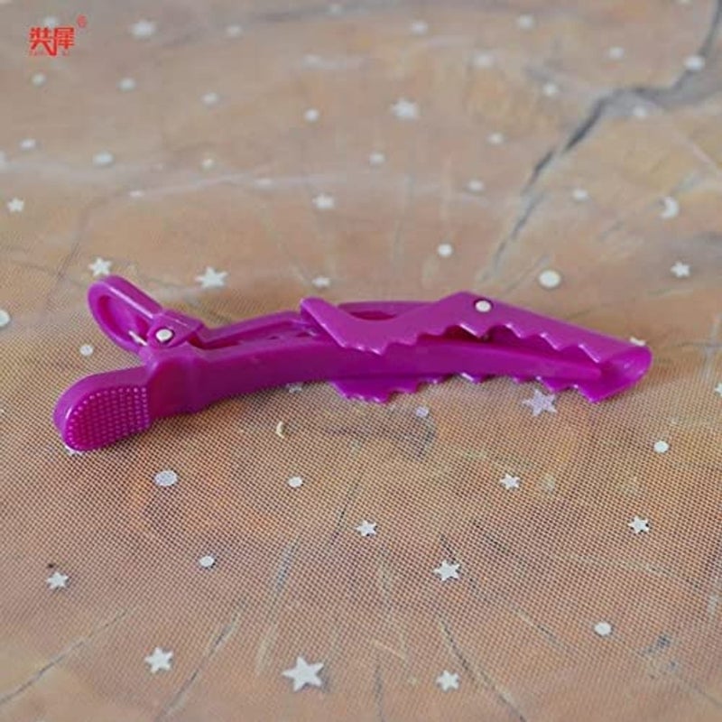 ALKAYAN Crocodile Hair Clips - 6 Pieces - Mauve - Image 4