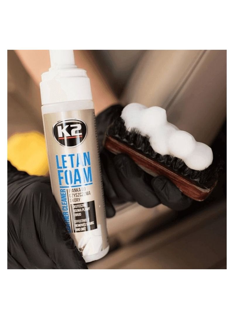 K2 Combo Offer-Buy K2 Letan Foam Leather Cleaner-K205 Removes Stain And Dirt-200ml & Microfibre Chenille Cleaning Supplies Coral Car Wash Glove - Image 2