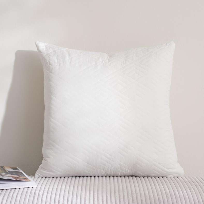غطاء وسادة بلير المبطّن 45x45 سم - عاجي