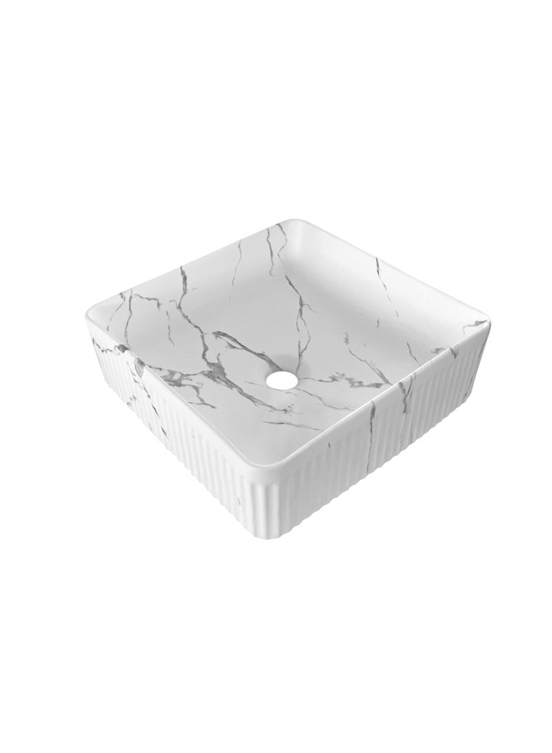 بيور PURE - حوض رخامي مربع - أبيض - Image 2