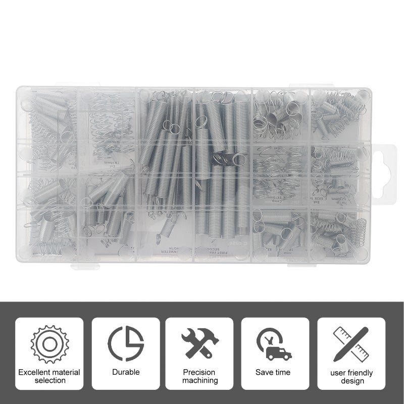 200PCS Spring assortment Spiral Spring Galvanized Spring Set Spring Rate Extension Spring - Image 3