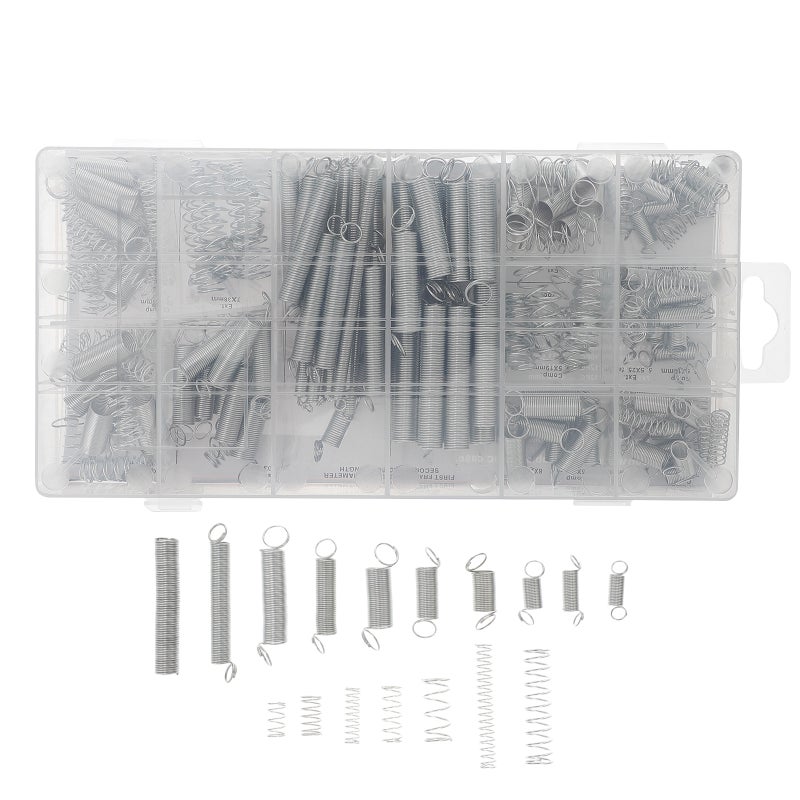 200PCS Spring assortment Spiral Spring Galvanized Spring Set Spring Rate Extension Spring - Image 1