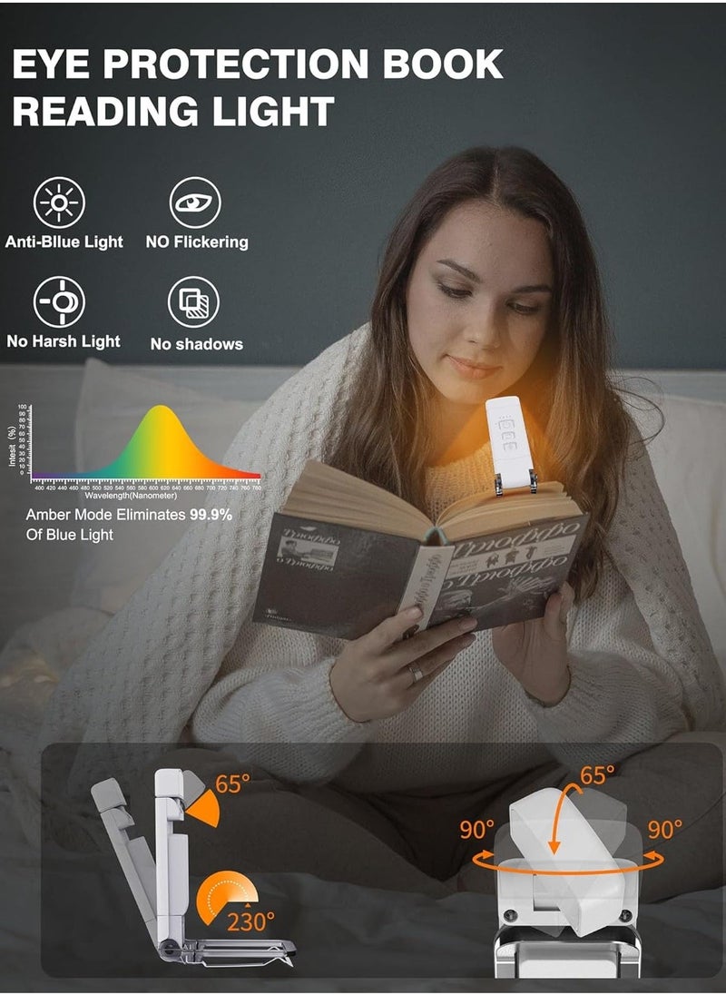 general Reading Light, Clip on Book Reading Light,Portable Book Light for Reading in Bed, 3 Colors And 5 Brightness Dimmable Eye Care, Rechargeable Book Lamp with 30/60-min Timer for Kids, Night Reading Lover - Image 5