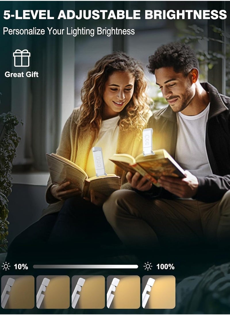 general Reading Light, Clip on Book Reading Light,Portable Book Light for Reading in Bed, 3 Colors And 5 Brightness Dimmable Eye Care, Rechargeable Book Lamp with 30/60-min Timer for Kids, Night Reading Lover - Image 3