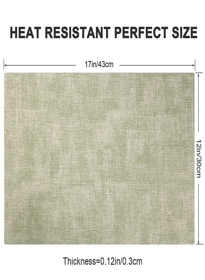 LANDVIEW Leather Heat Resistant Placemats Set of 6 Waterproof Wipeable Washable PU Table Mats,Easy to Clean Anti-Slip Place Mats (Light Green, 6) - Image 5
