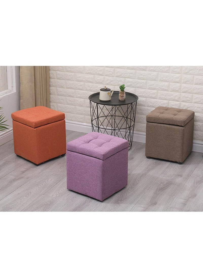 FFD Storage Ottoman Cube Foldable Storage Boxes Footrest Step Stool Shoe Change Chair Padded Seat For Dorm Living Room - Image 3