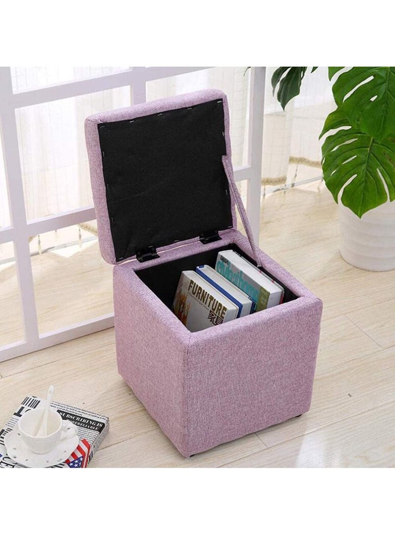 FFD Storage Ottoman Cube Foldable Storage Boxes Footrest Step Stool Shoe Change Chair Padded Seat For Dorm Living Room - Image 1