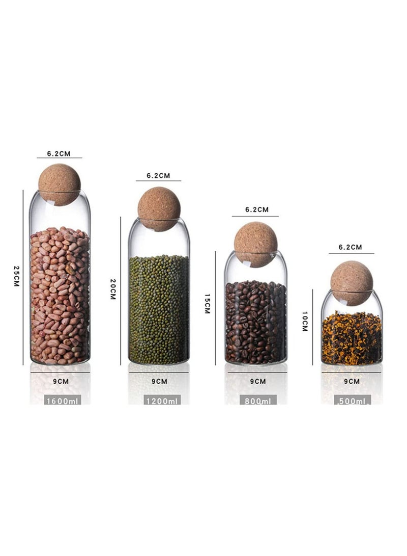 GGEROU Glass Jar with Ball Cork Lid, Glass Canister with Wood Lid, Storage Container Jars for Coffee, Tea, Spice, Sugar, Salt, Set of 3 (500ml) - Image 2