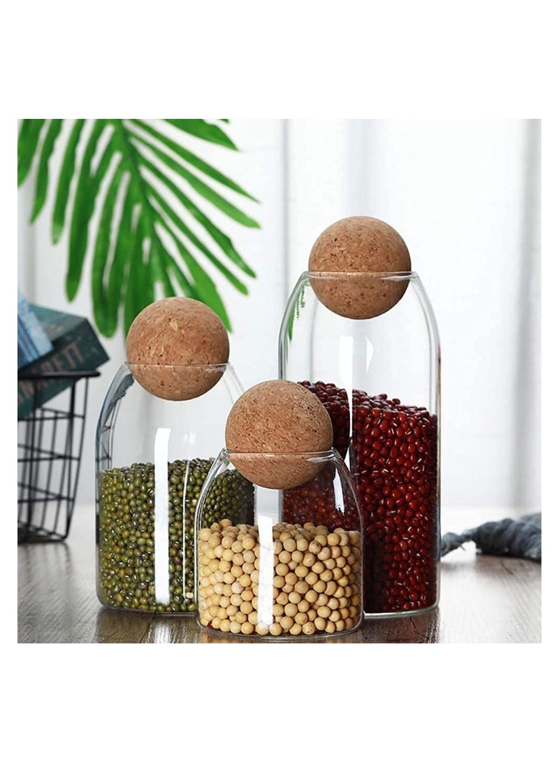 GGEROU Glass Jar with Ball Cork Lid, Glass Canister with Wood Lid, Storage Container Jars for Coffee, Tea, Spice, Sugar, Salt, Set of 3 (500ml) - Image 5