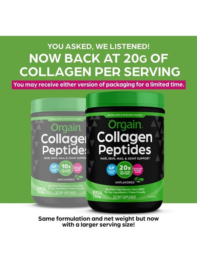 Orgain Hydrolyzed Collagen Powder, 20g Grass Fed Collagen Peptides, Unflavored - Hair, Skin, Nail, & Joint Support Supplement, Paleo & Keto, Non GMO, Type 1 and 3 Collagen - 1lb (Packaging May Vary) - Image 3
