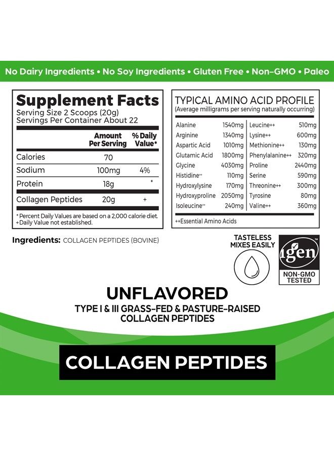 Orgain Hydrolyzed Collagen Powder, 20g Grass Fed Collagen Peptides, Unflavored - Hair, Skin, Nail, & Joint Support Supplement, Paleo & Keto, Non GMO, Type 1 and 3 Collagen - 1lb (Packaging May Vary) - Image 2