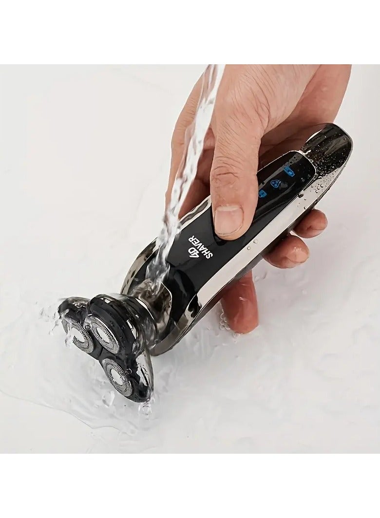 أوريتي ماكينة حلاقة كهربائية للرجال جافة ورطبة ثلاثية الأبعاد، ماكينة حلاقة دوارة قابلة لإعادة الشحن، هدية عيد الأب للأب والرجل والزوج والصديق - Image 3