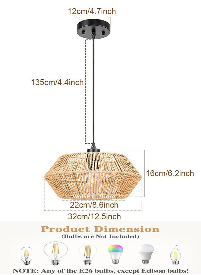 ERENYEA Unique Woven Chandelier For Hotel And Home Decor Rattan Chandelier (E27 not included)  - Image 3