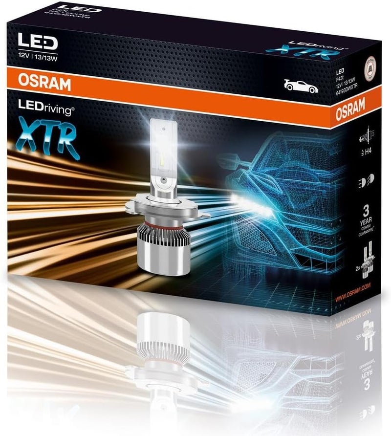 أوسرام Ledriving Xtr، ≜H4 لمبات إضاءة أمامية LED، ضوء LED أبيض بارد، للاستخدام على الطرق الوعرة فقط، 64193Dwxtr، صندوق قابل للطي (مصباحان) - Image 2