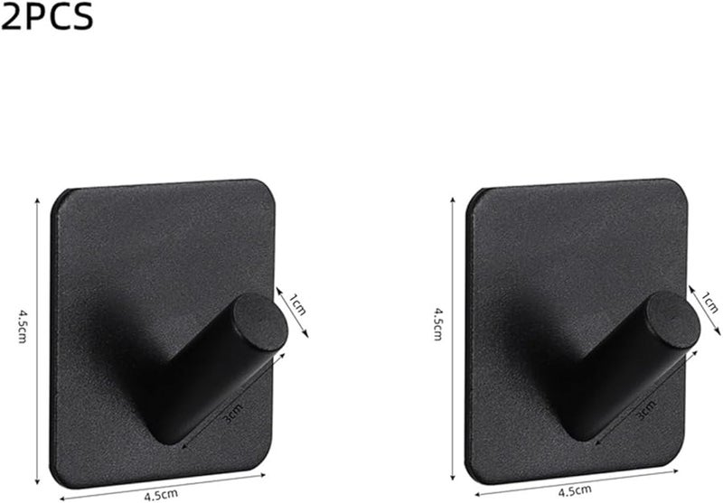 Adhesive Wall Hooks 2pcs Towel Coat Rack Bathroom Kitchen Shelf Organizer - Image 3