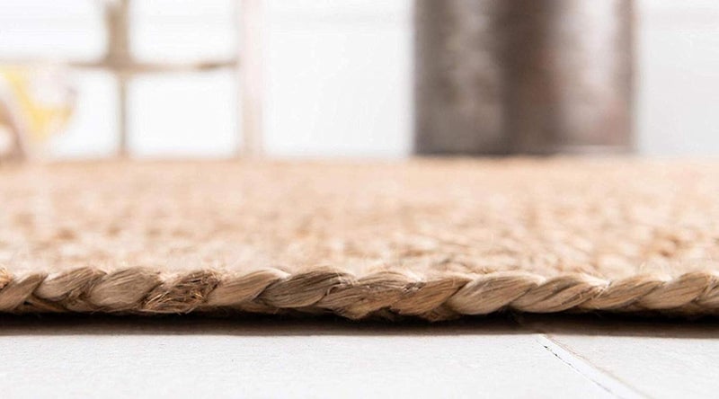 Gleckn Gleckn Home Handwoven Jute Round Natural Fibres Braided Reversible Carpet Rug Multicolour 150Cm  - Image 3