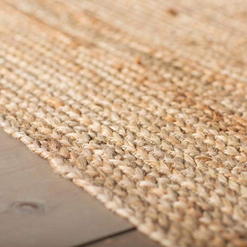 Gleckn Gleckn Home Handwoven Jute Round Natural Fibres Braided Reversible Carpet Rug Multicolour 150Cm  - Image 2