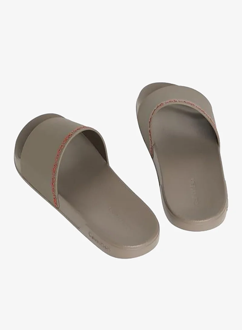 Calvin Klein Morel/Punch Pink Essential Repeat Logo Pool Slides for Men | Best Price UAE