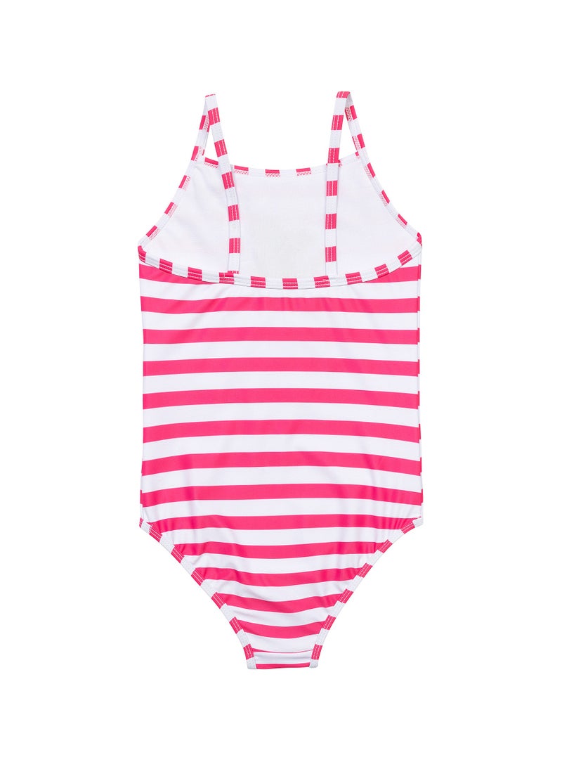 Kids Girls One-Piece Swimsuit with Print and Spaghetti Straps