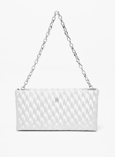 Flora Bella By Shoexpress Textured Shoulder Bag with Detachable Chain Strap