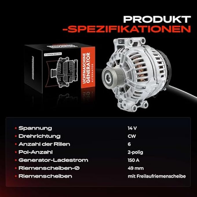 Frankberg Alternator Alternator Generator Compatible with E81 E87 116i 118i 120i 2004-2011 E82 E88 118 120 E46 E90 316i 318i 320i E60 520i X1 X3 Z4 Replacement e#12 317516098 - Image 4