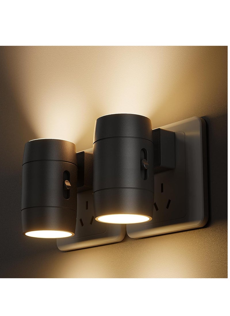 Necomi - 2 PCS Night Light, Rotatable, Plug Wall Light 0-100lm Adjustable Brightness, Wall Night Light For Hallway Bathroom Staircase Bedroom - Image 1