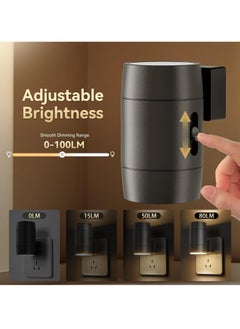 Necomi 2 PCS Night Light, Rotatable, Plug Wall Light 0-100lm Adjustable Brightness, Wall Night Light For Hallway Bathroom Staircase Bedroom  - Image 3