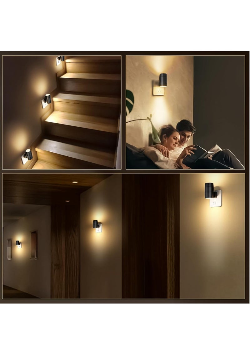Necomi - 2 PCS Night Light, Rotatable, Plug Wall Light 0-100lm Adjustable Brightness, Wall Night Light For Hallway Bathroom Staircase Bedroom - Image 1