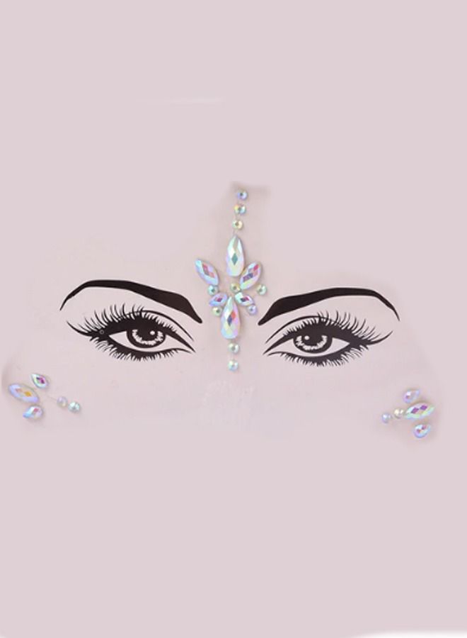 Luminous Mermaid Princess Face Gems Crystal Sticker - Image 1
