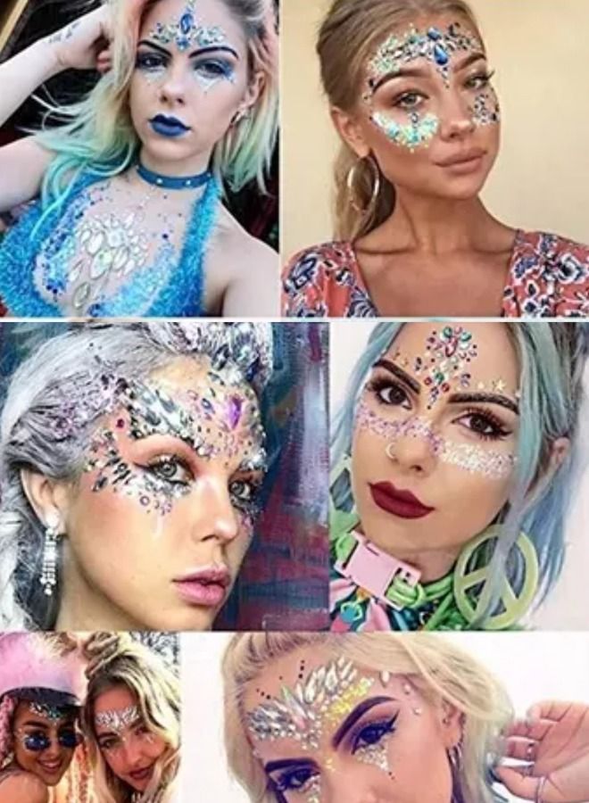 Luminous Mermaid Princess Face Gems Crystal Sticker - Image 2