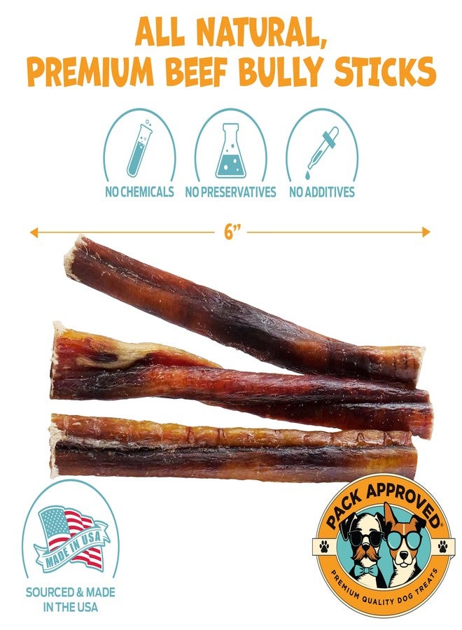 Pack Approved Standard Beef Bully Sticks for Medium Dogs - Long Lasting Dog Chews for Aggressive Chewers - Dog Bully Sticks for Medium Dogs - 6” (12ct) - Image 2