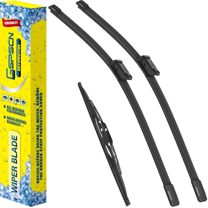 GSPSCN 3 Wipers Replacement for Cadillac SRX 2016 2015 2014 2013 2012 2011 2010 Original Equipment Windshield Wiper Blades 261712 set of 3 Top Lock