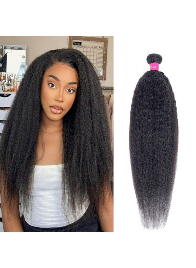 DAIMER Aimer Short Length Brazilian Kinky Straight Bundles Human Hair Sew In Unprocessed Virgin Hair Extension Yaki Straight Human Hair Weft Jet Black 14 Inch - Image 1