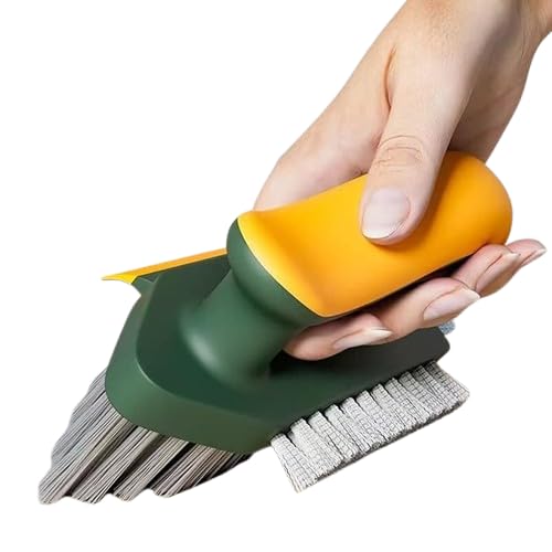 VKPSN VKPSN Grout Cleaner Brush 4 in 1 with SqueegeeBathroom Cleaning BrushesVShape Gap Scrub Brush Crevice Cleaning Brush Tools Multifunctional scrubbing Floor Brush for CornerWindowSinkKitchen  - Image 1